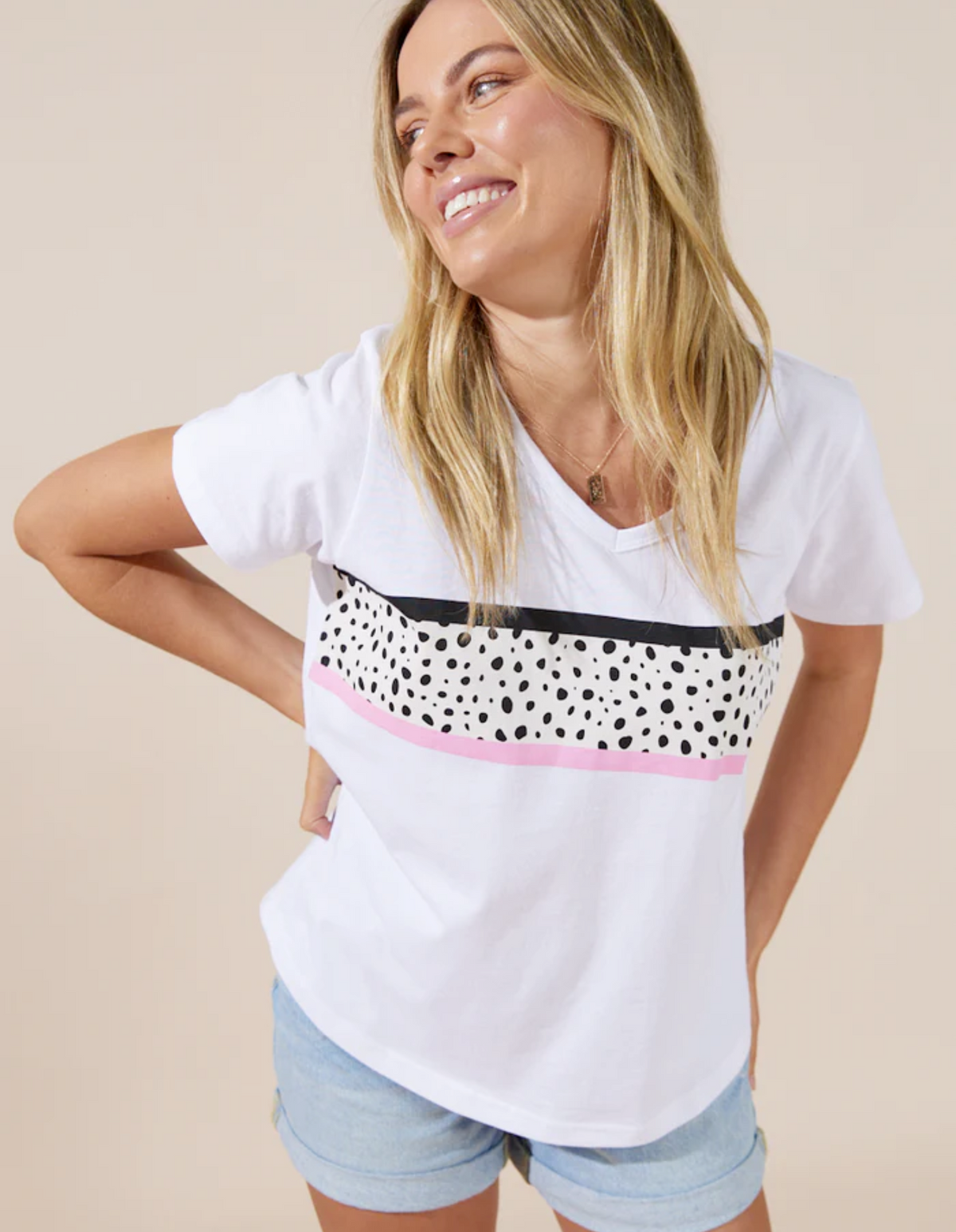 Harlow T-Shirt - White/Cheetah