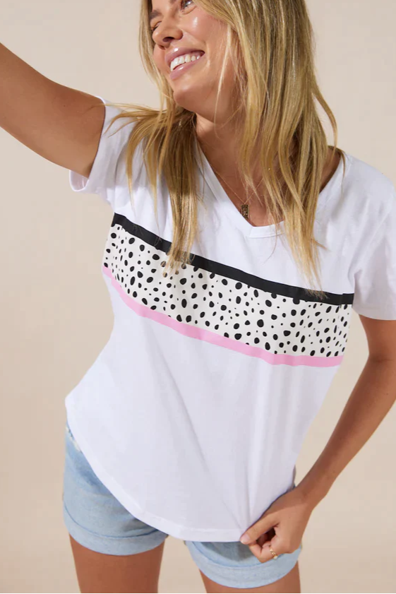 Harlow T-Shirt - White/Cheetah