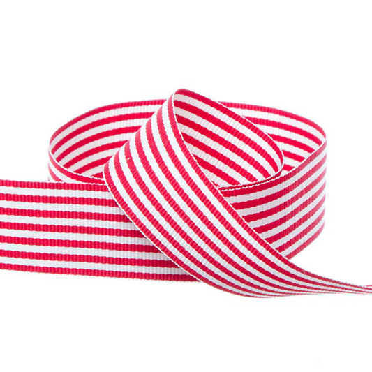Grosgrain Fine Stripes Ribbon - Red