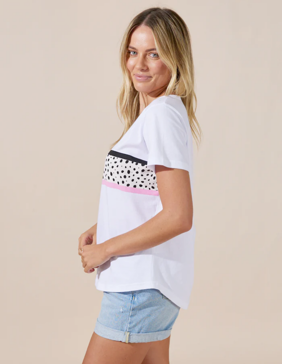 Harlow T-Shirt - White/Cheetah