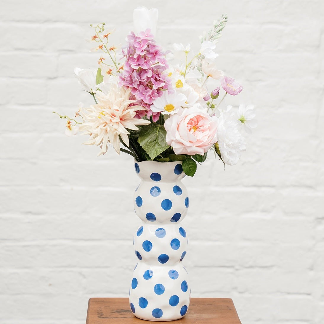 3 Tier Spot Vase - Classic Blue