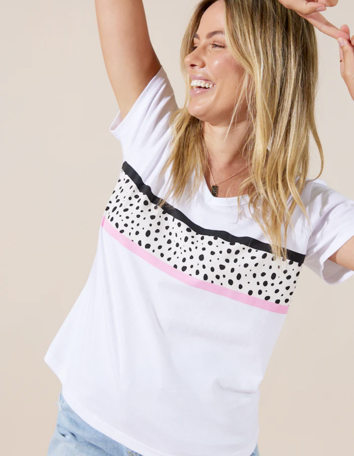 Harlow T-Shirt - White/Cheetah