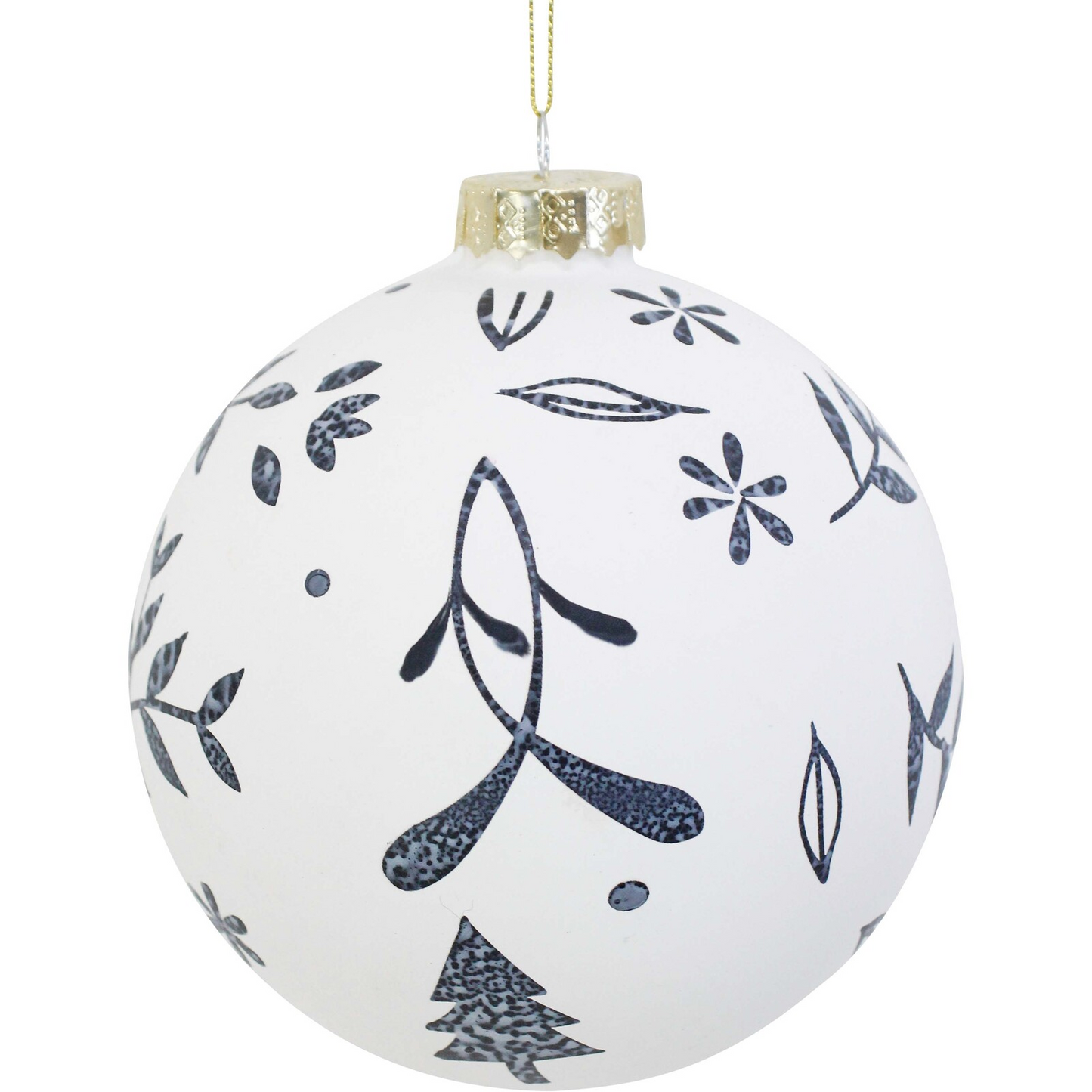 Large Glass Bauble - Dove Leaf