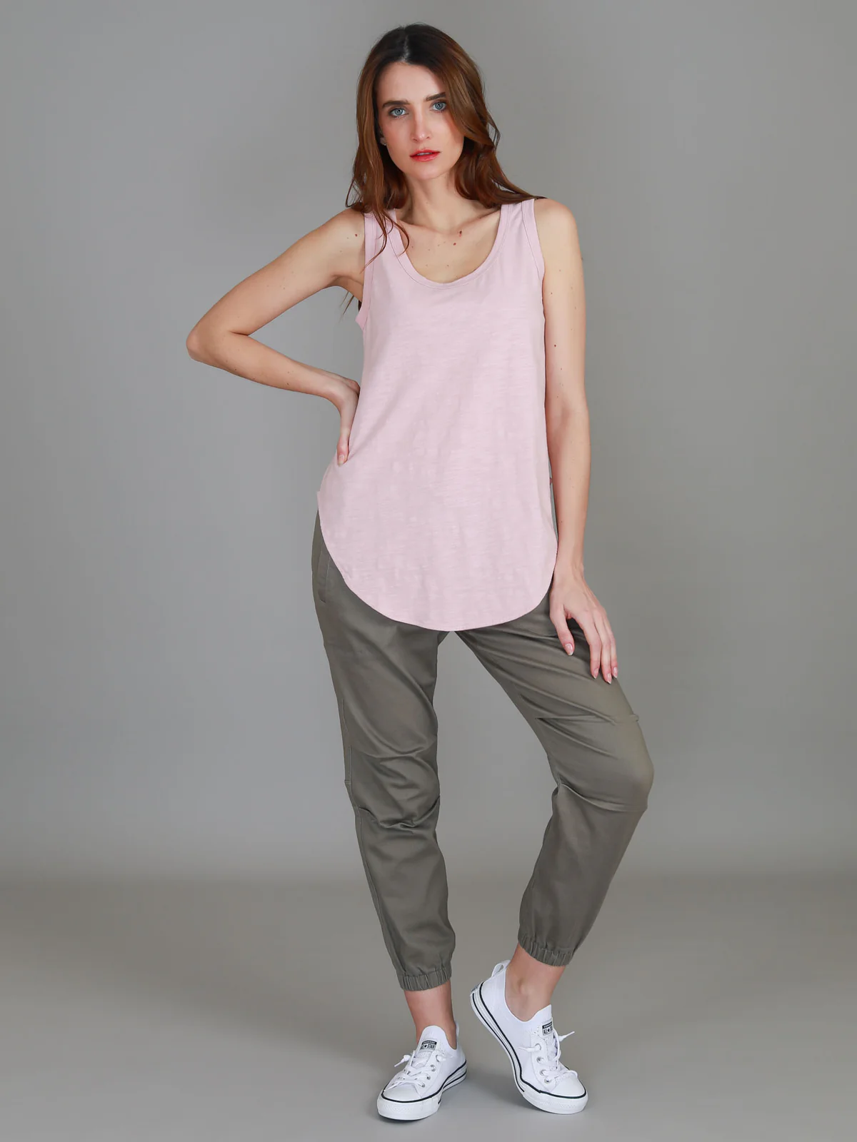Fifi Tank Top - Blush Marle