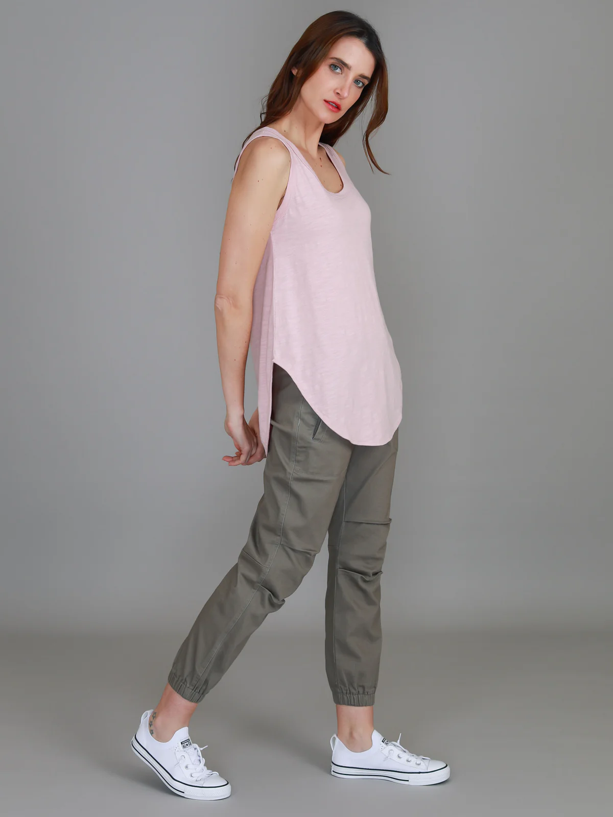 Fifi Tank Top - Blush Marle