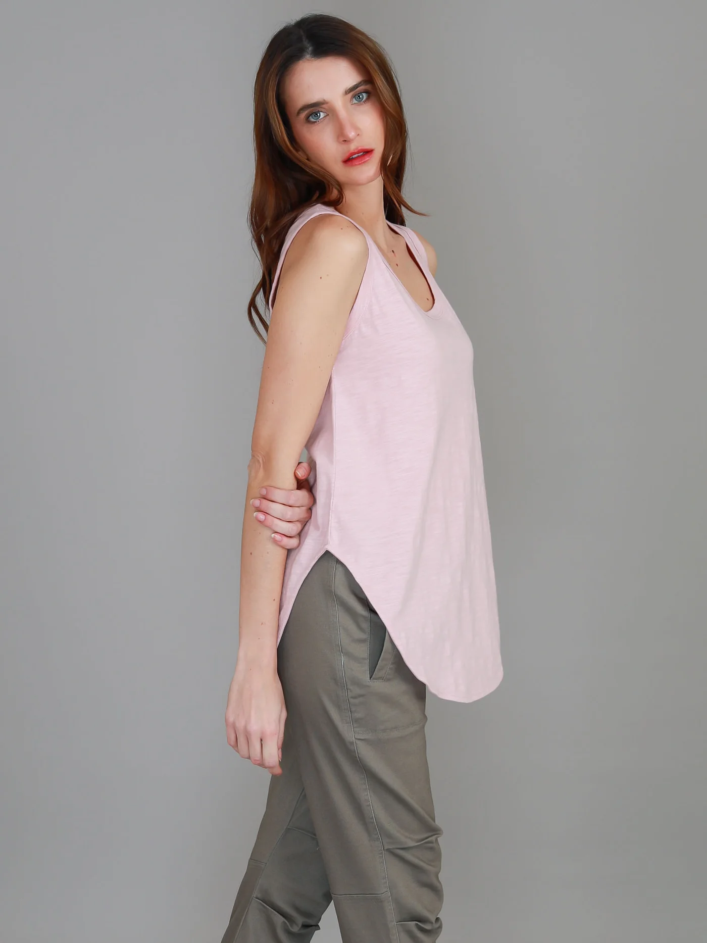 Fifi Tank Top - Blush Marle