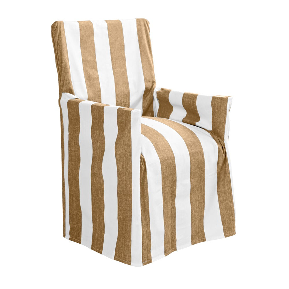 Outdoor Director Chair Cover - Taupe Stripe