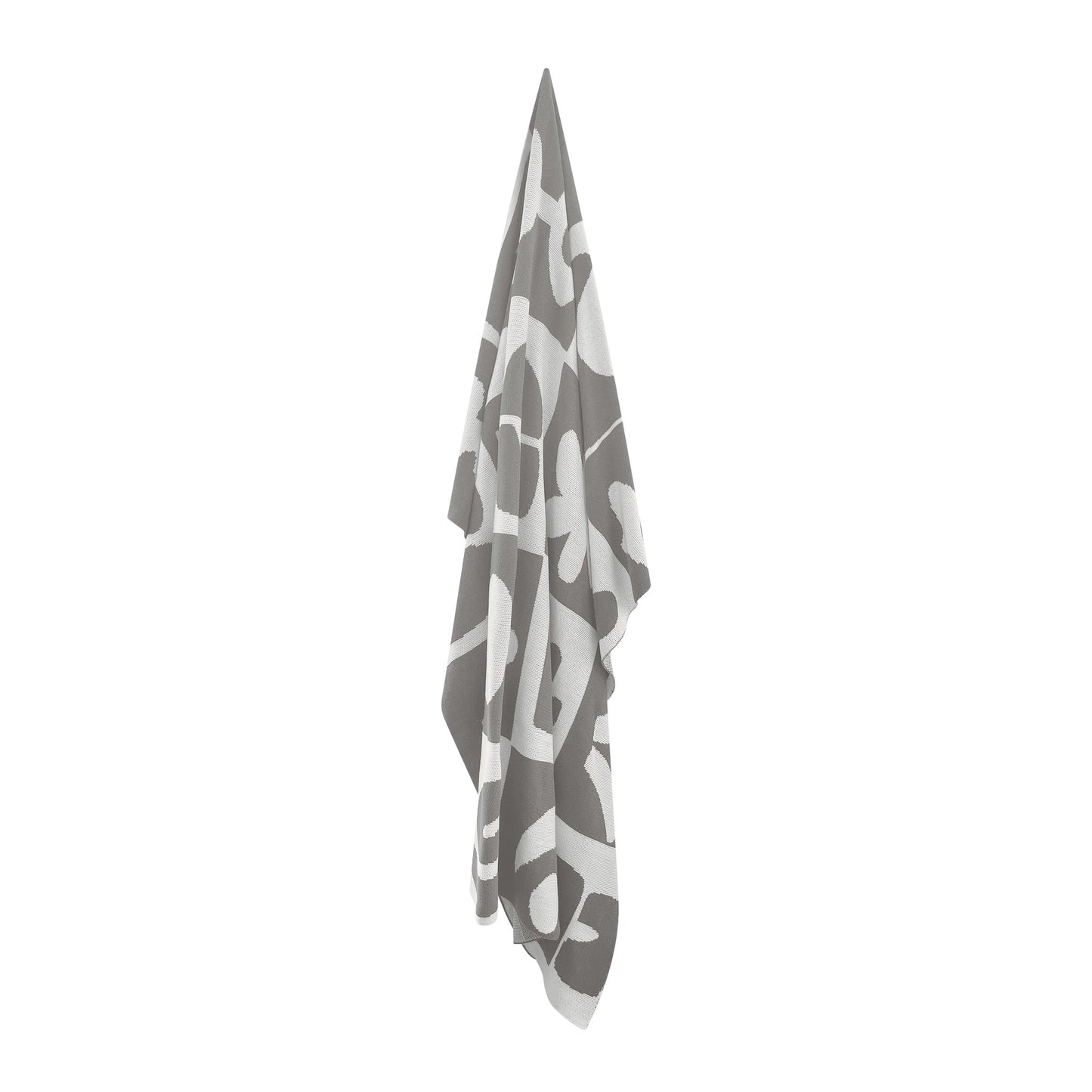 Abstract Knitted Throw - Taupe & Ivory