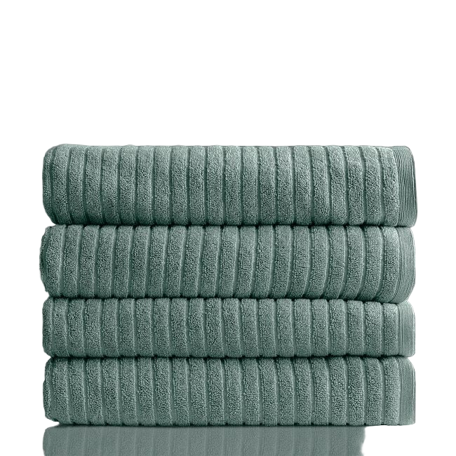 Alessia Cotton Bamboo Rib Bath Towel - Menthol