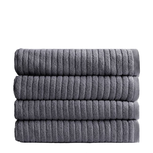 Alessia Cotton Bamboo Rib Bath Towel - Porcini Grey