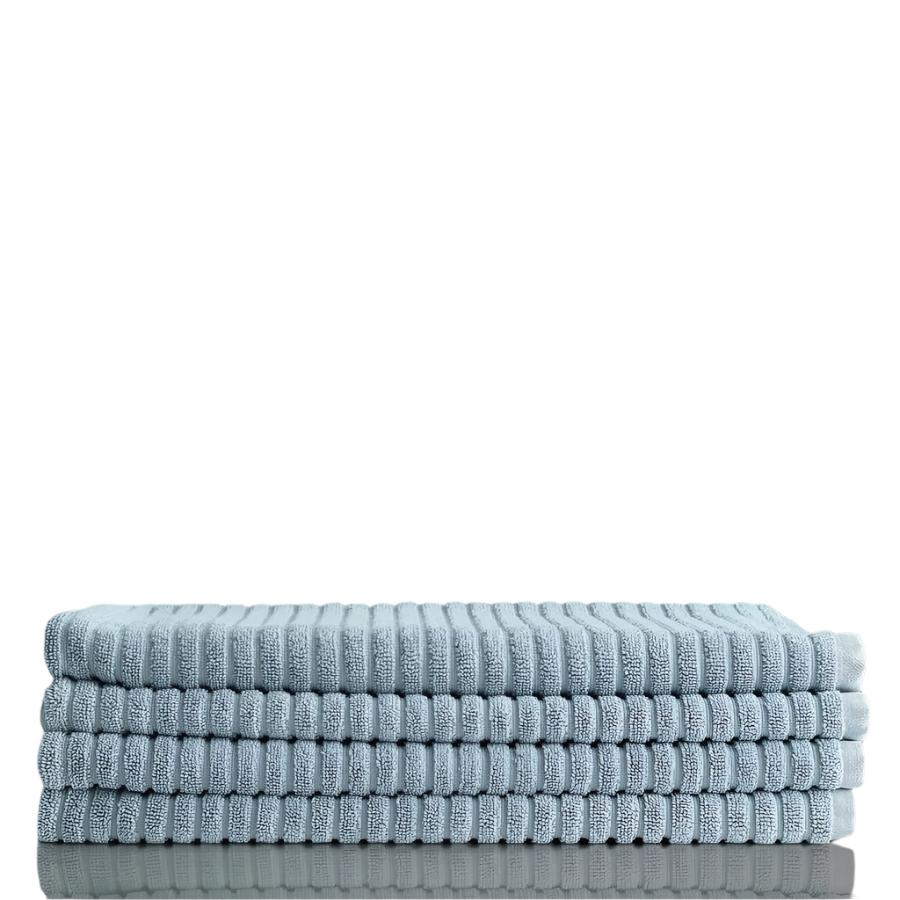 Alessia Cotton Bamboo Rib Bath Mat - Fresco Blue
