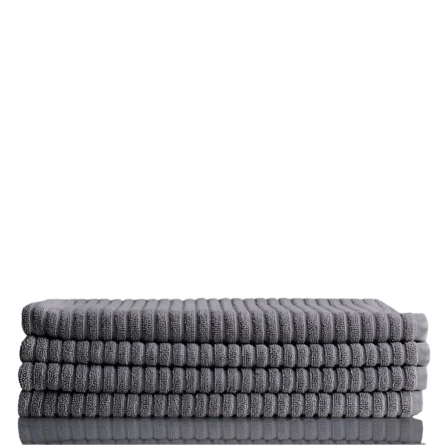 Alessia Cotton Bamboo Rib Bath Mat - Porcini Grey