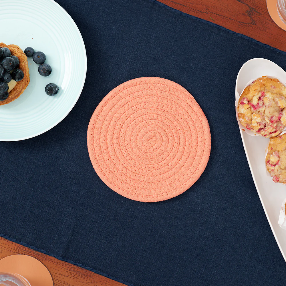 Large Rope Trivets - Coral