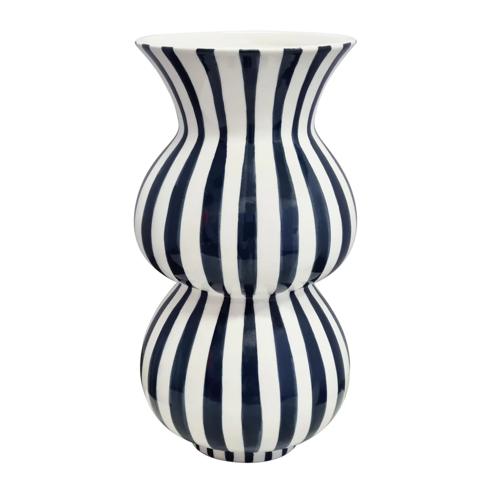 Arthur Stripe Vase - Navy