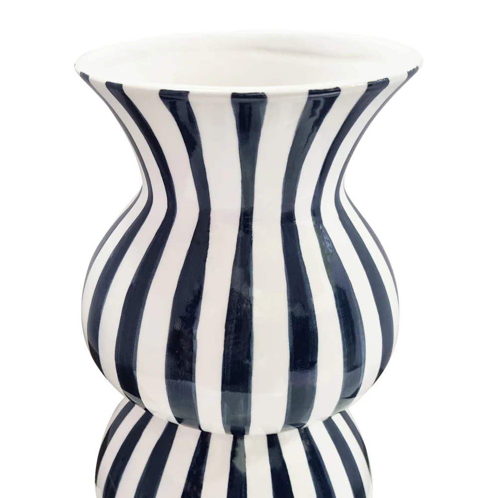 Arthur Stripe Vase - Navy