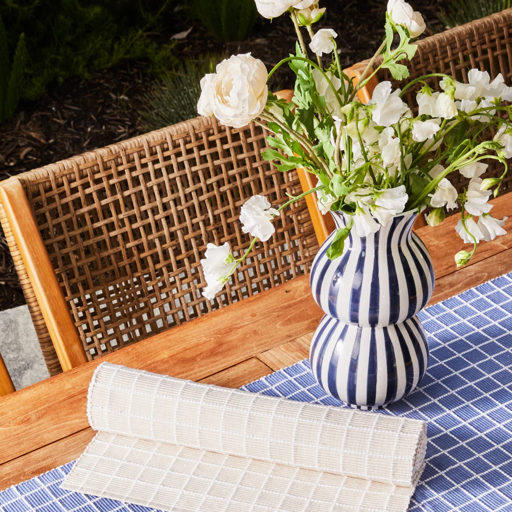 Arthur Stripe Vase - Navy