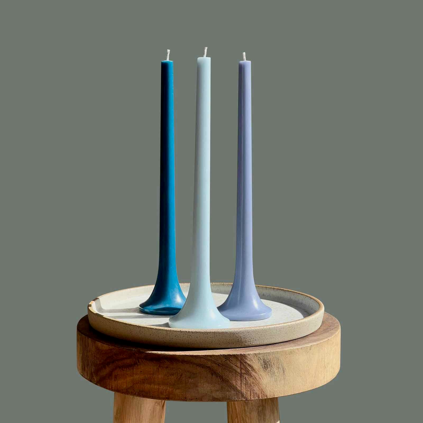 Tusk Taper Candle Set - Pastel Blue