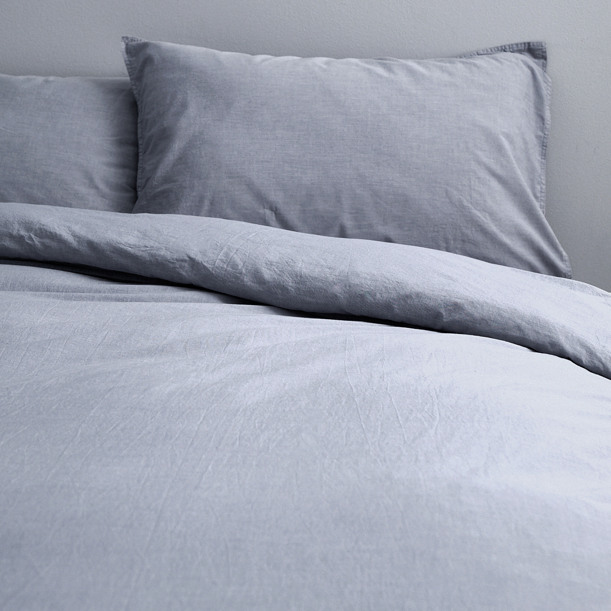 Vintage Softwash Cotton Quilt Cover Set (Queen) - Denim