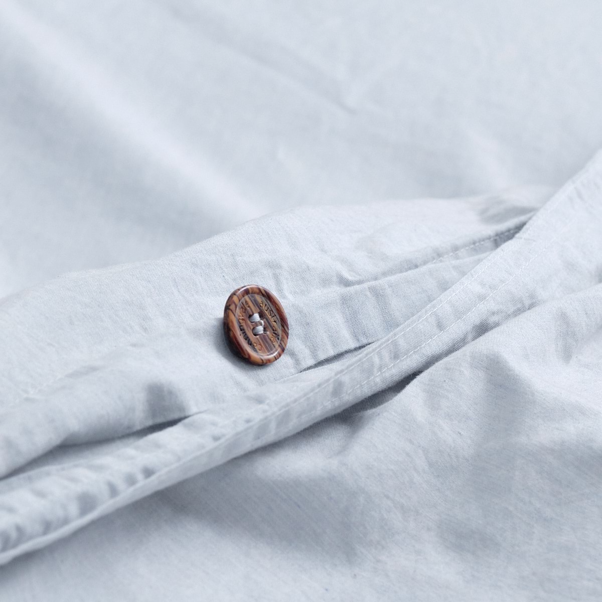 Vintage Softwash Cotton Quilt Cover Set (King) - Misty Blue