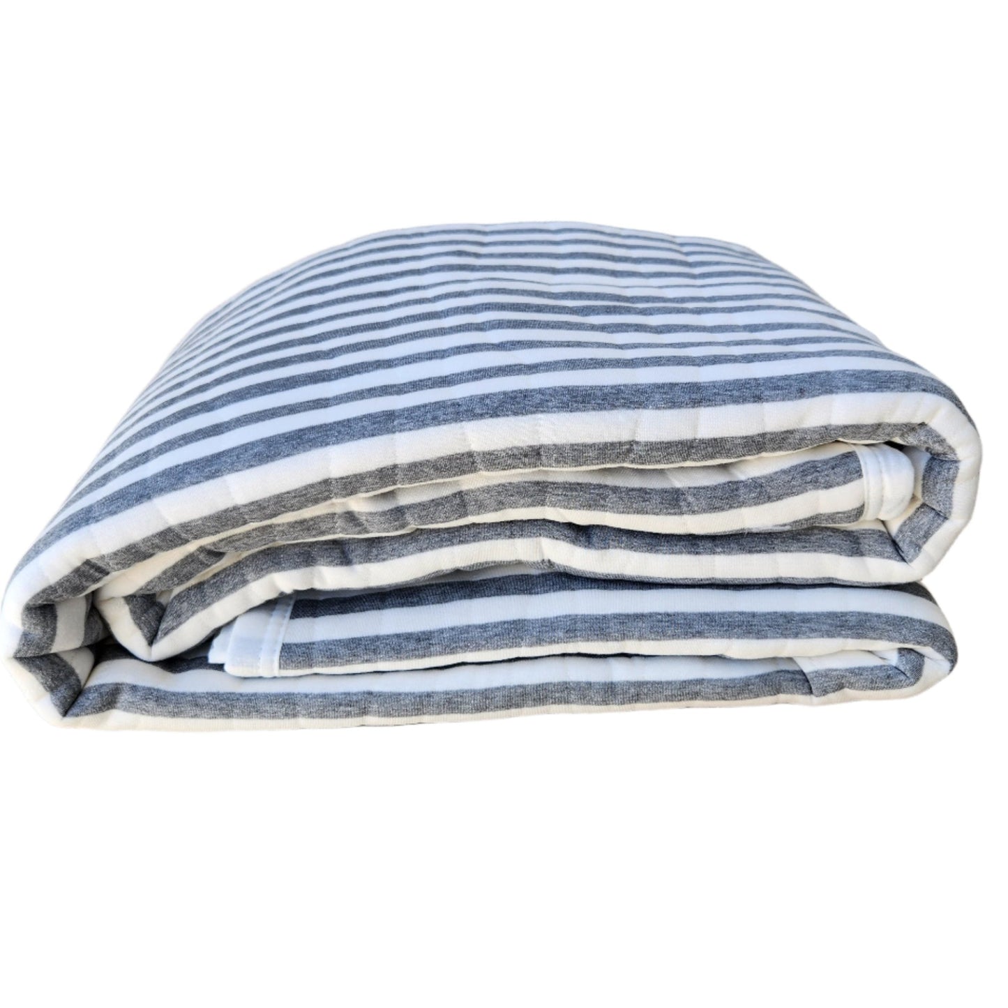 Cannes Cotton Quilted Bed Cover Massive Blanket - Grey Striped