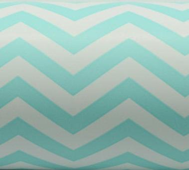 Chevron Gift Wrap - Tiffany On White