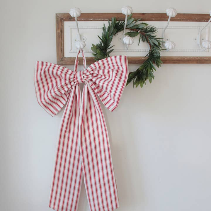Christmas Bow - Red Stripe