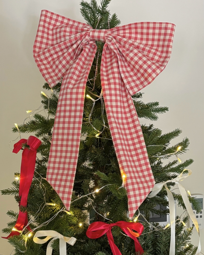 Christmas Bow - Vintage Red Gingham