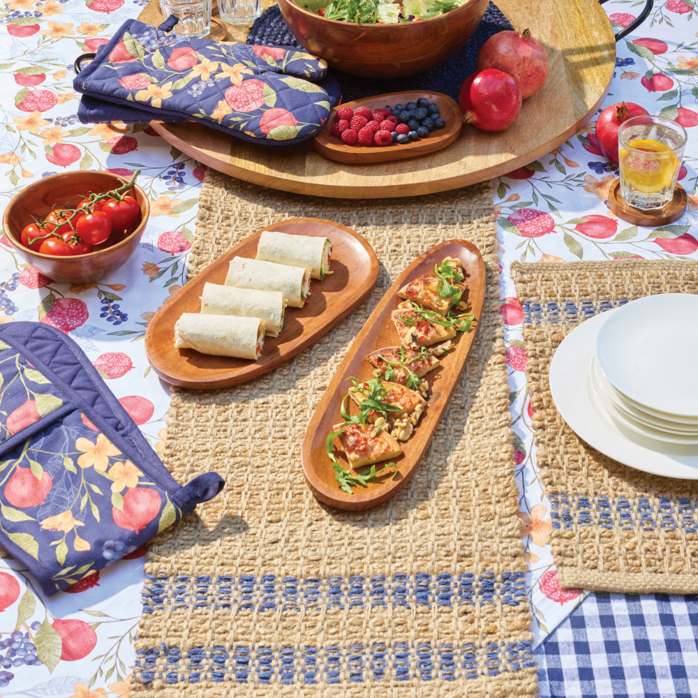 Conner Jute Table Runner - Navy