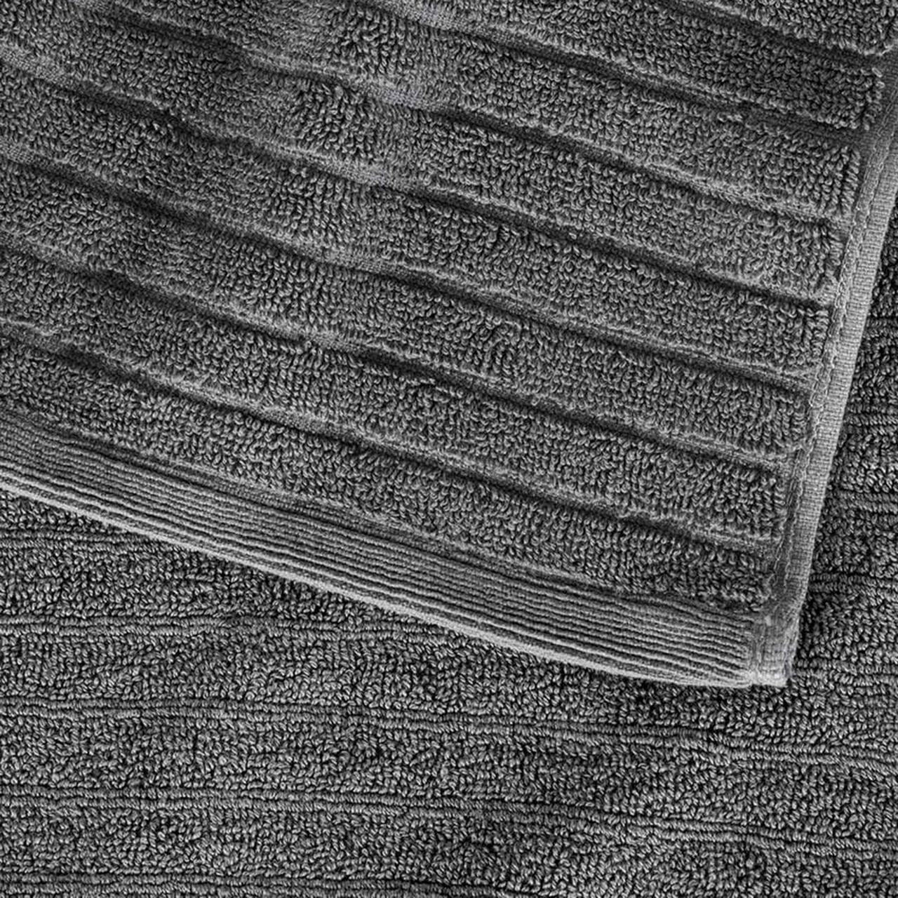 Alessia Cotton Bamboo Rib Face Towel - Porcini Grey