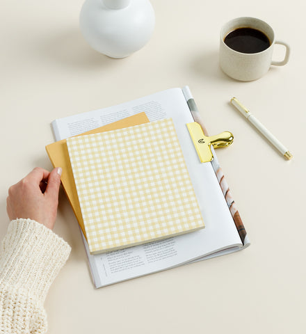 Medium Notebook - Butter Gingham
