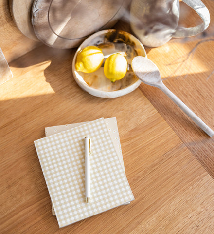 Medium Notebook - Butter Gingham