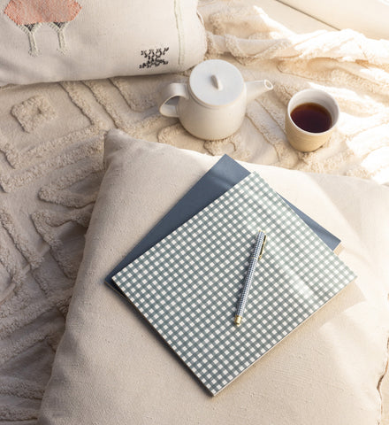 Grande Notebook - Navy Gingham