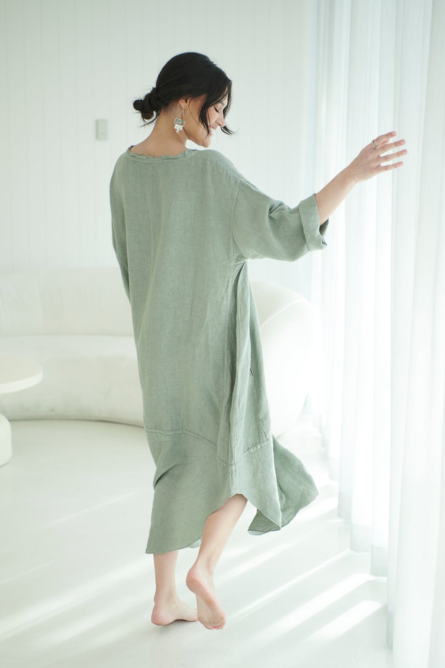 Malle Linen Dress - Pistachio