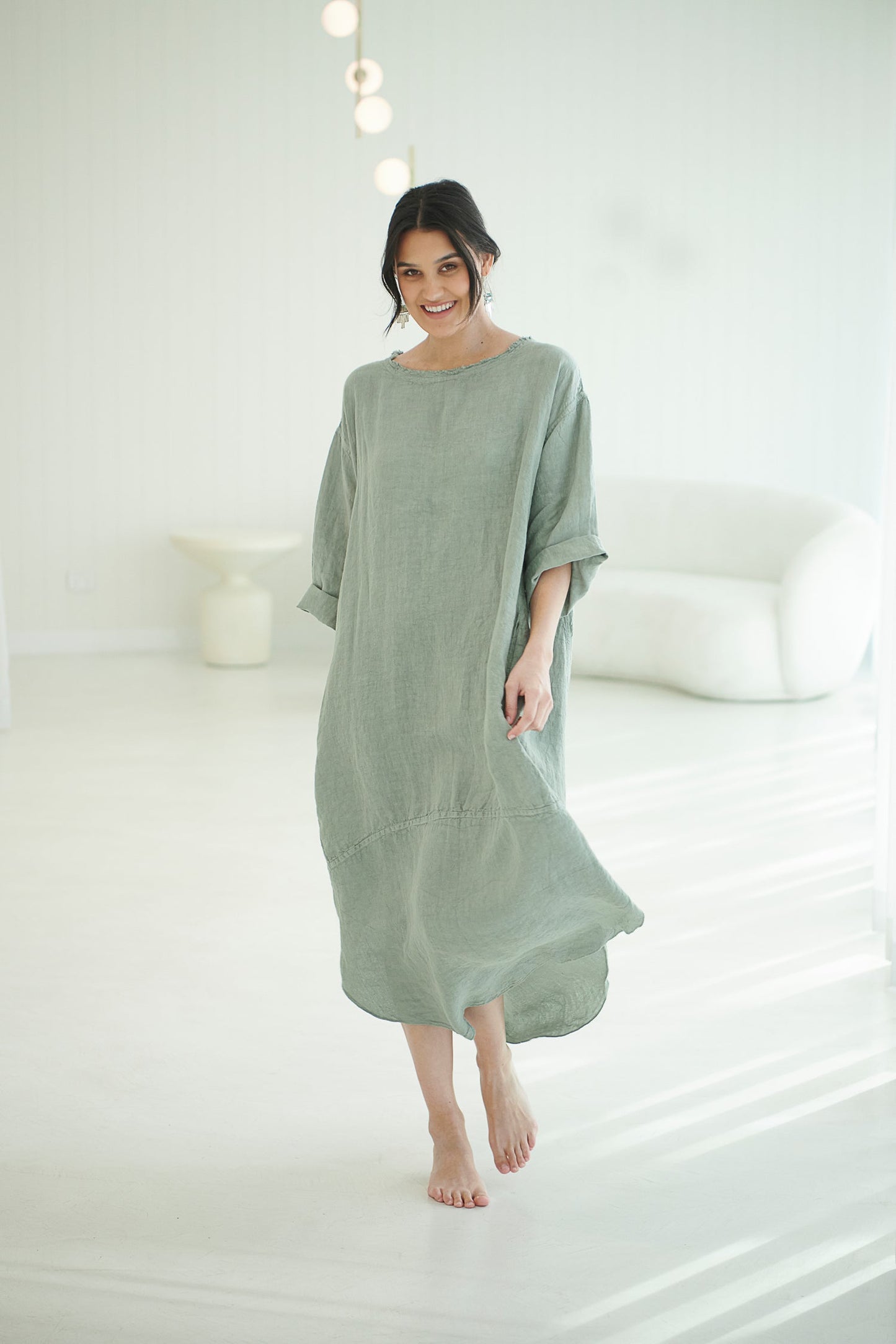 Malle Linen Dress - Pistachio