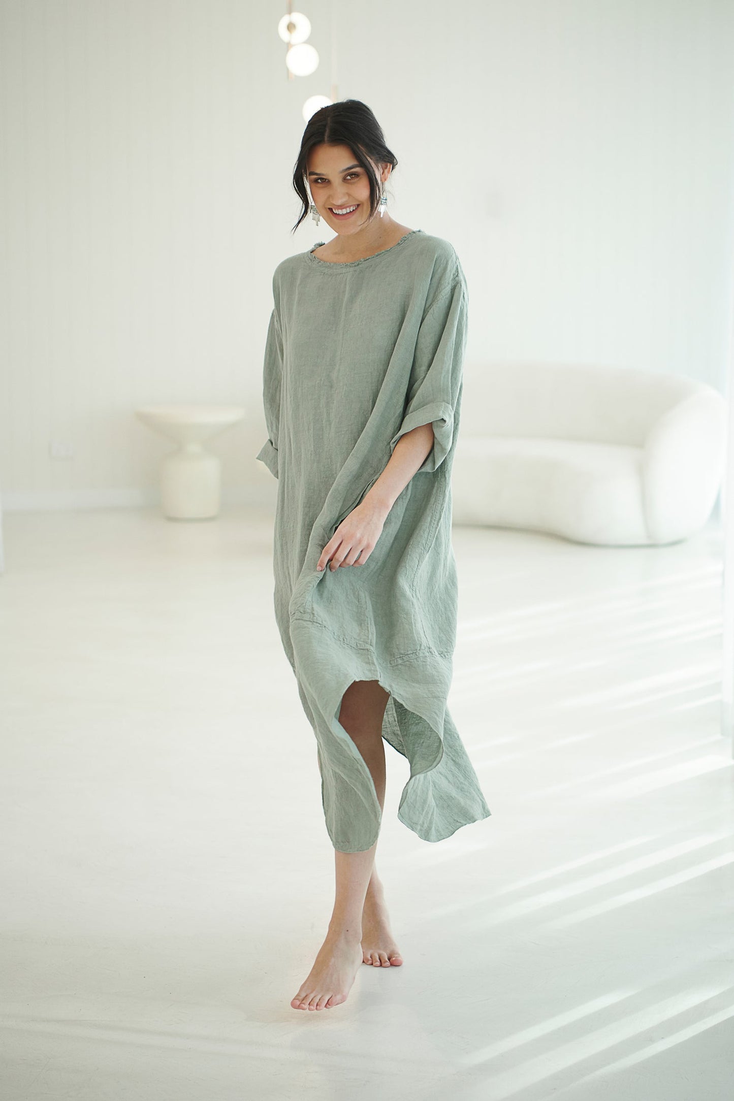 Malle Linen Dress - Pistachio