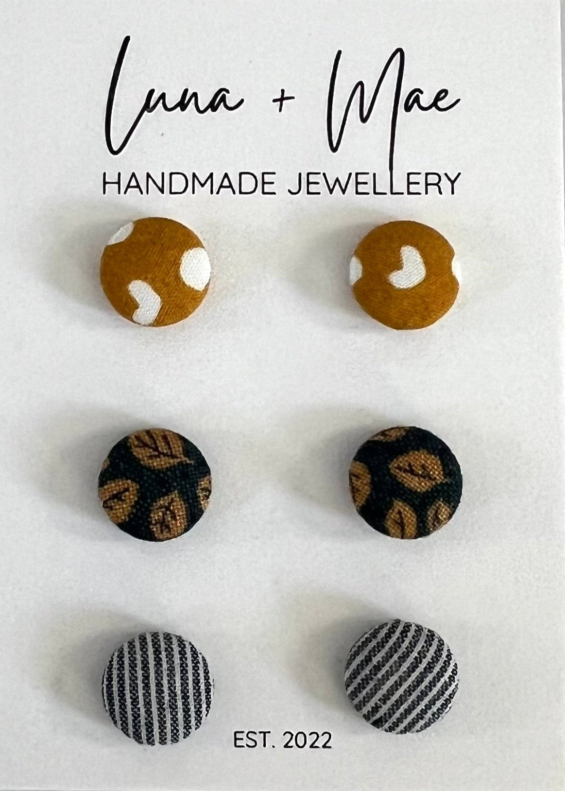 Fabric Stud Triple Pack - #6