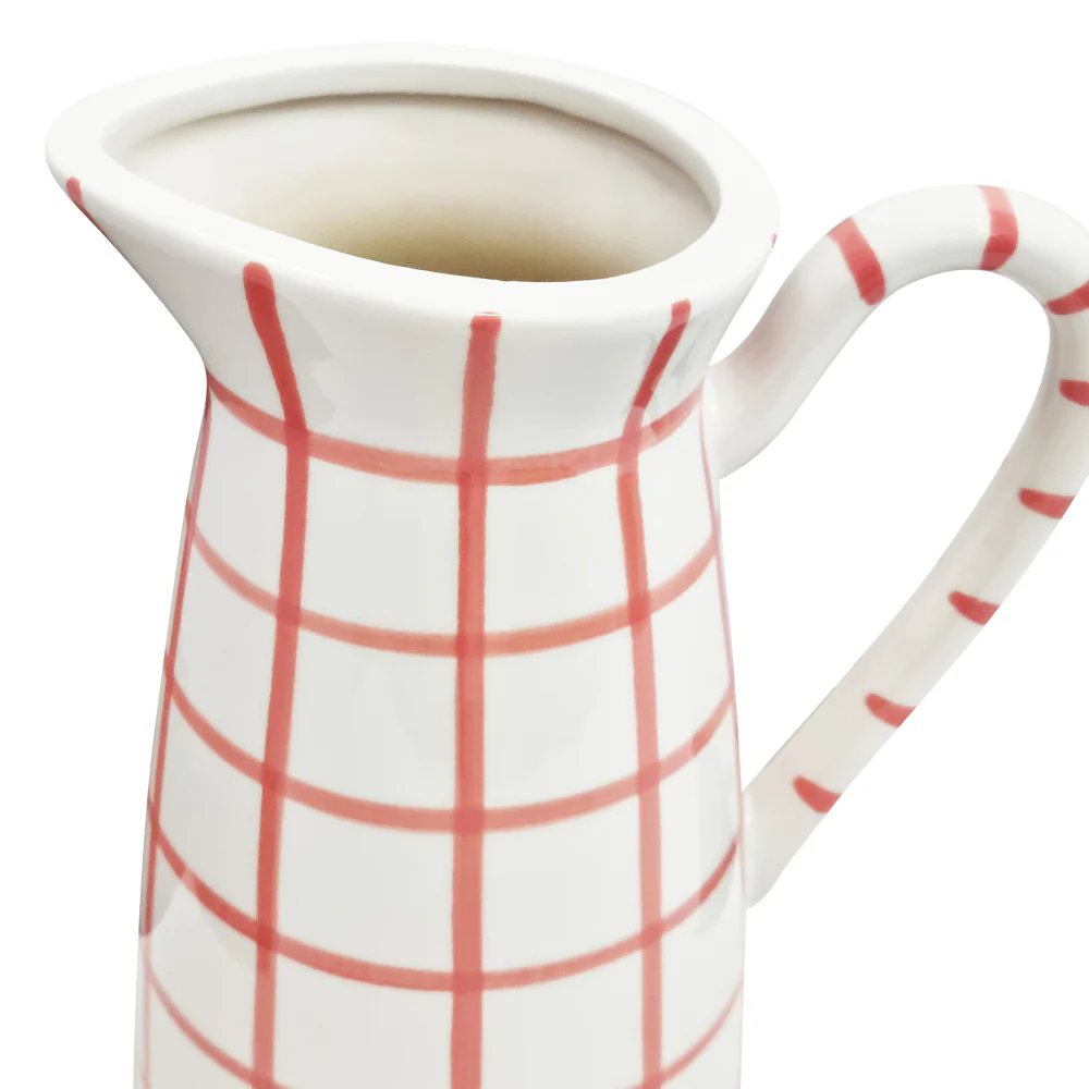 Fenton Check Pitcher Vase - Bubblegum