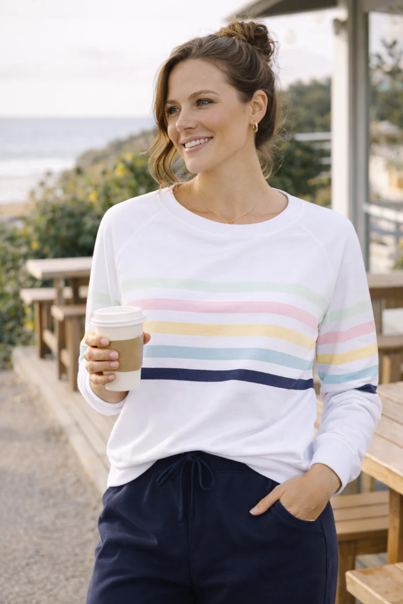 Forever Sweater - Pastel Stripes