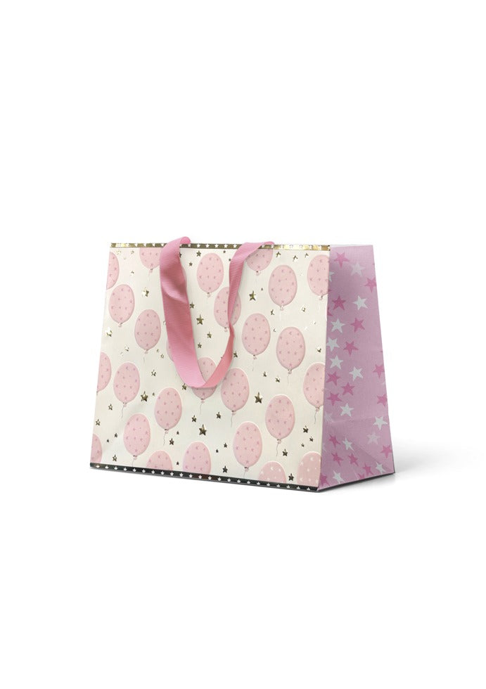 Gift Bag Medium - Embossed & Foiled Pink Balloons