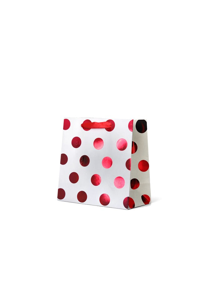 Gift Bag Small - Red Spots on White