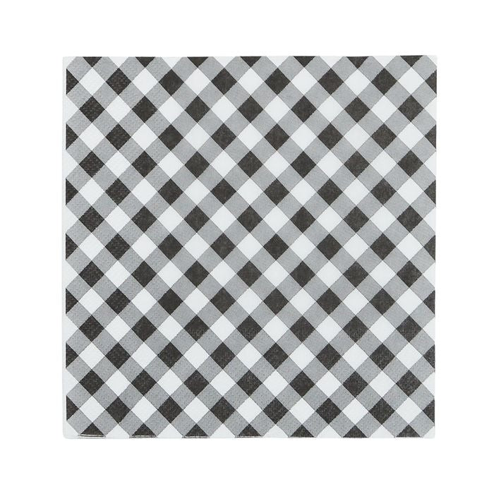 Gingham Napkin Set (20 Pack) - Black & White