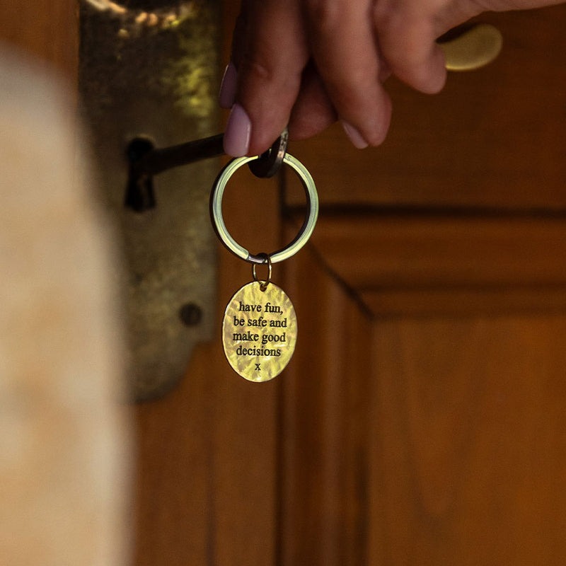 Good Decisions Charm Keyring