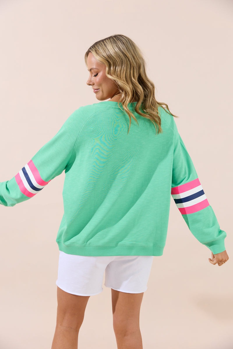 Holiday Sweater - Green/Pink Star