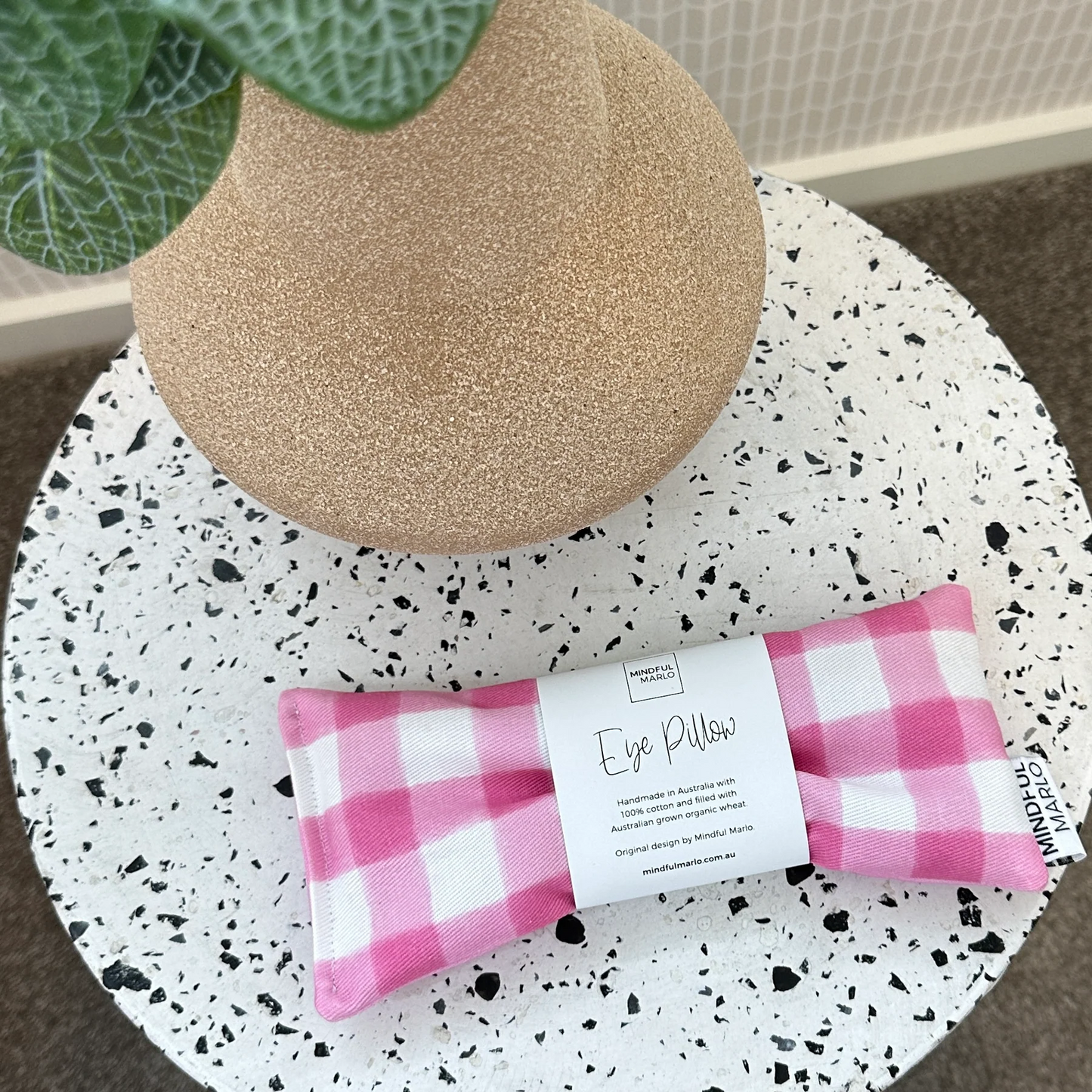Gingham Eye Pillow - Berry