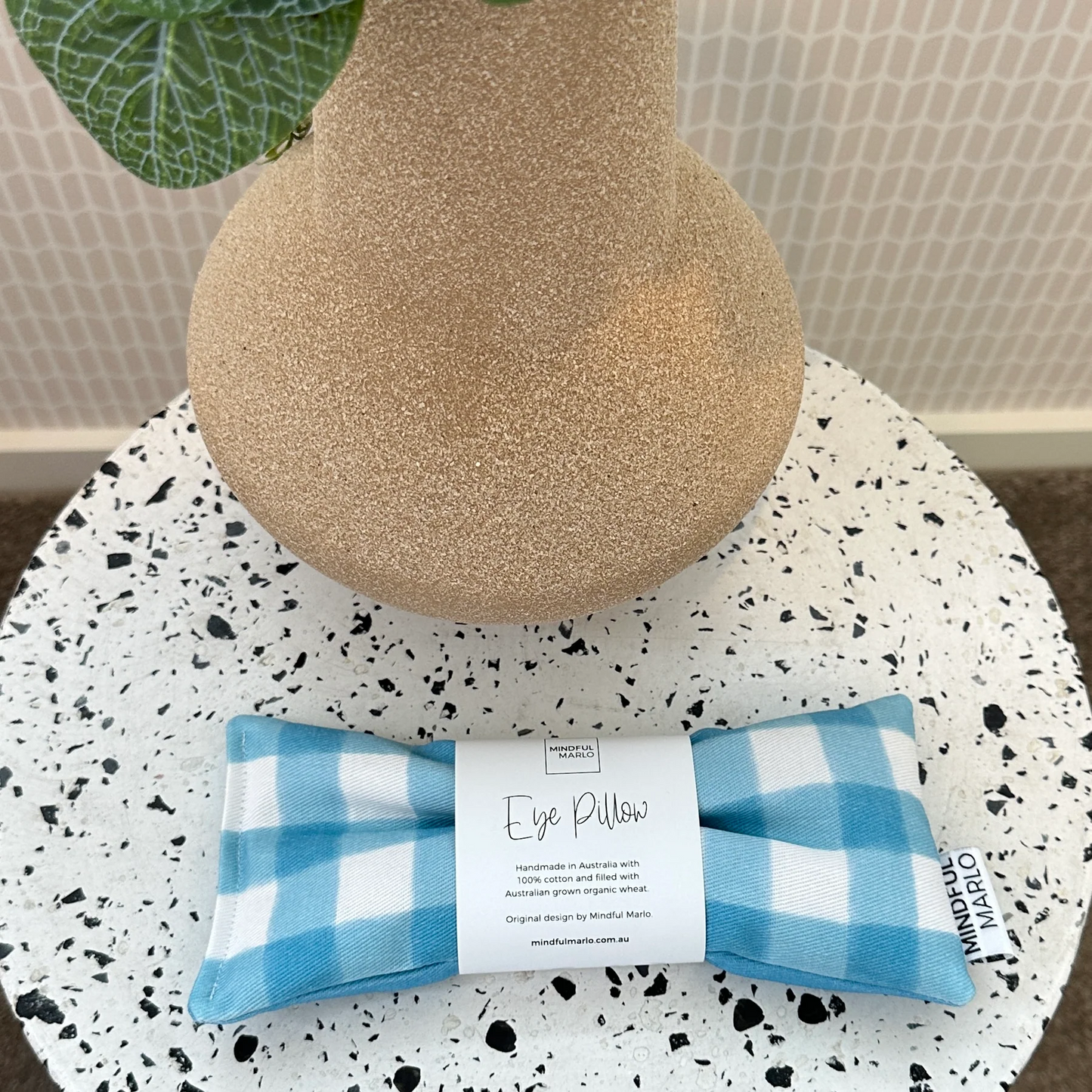 Gingham Eye Pillow - Ocean