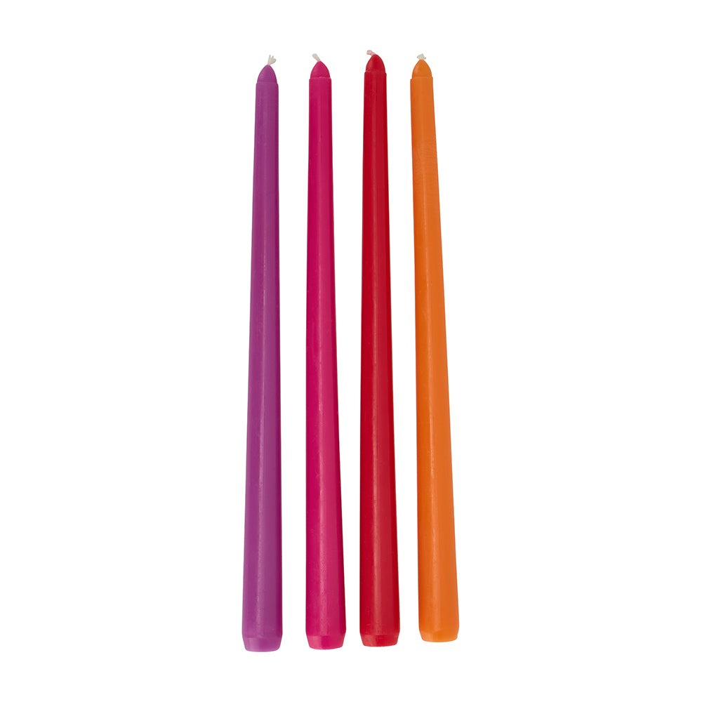 Jewel Taper Candles - Pink Tones (4 Piece)