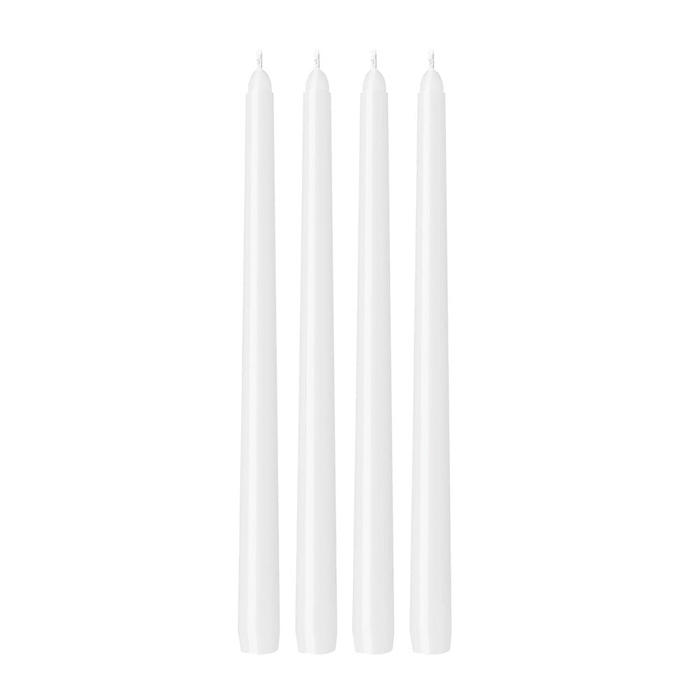 Jewel Taper Candles - White (4 Piece)