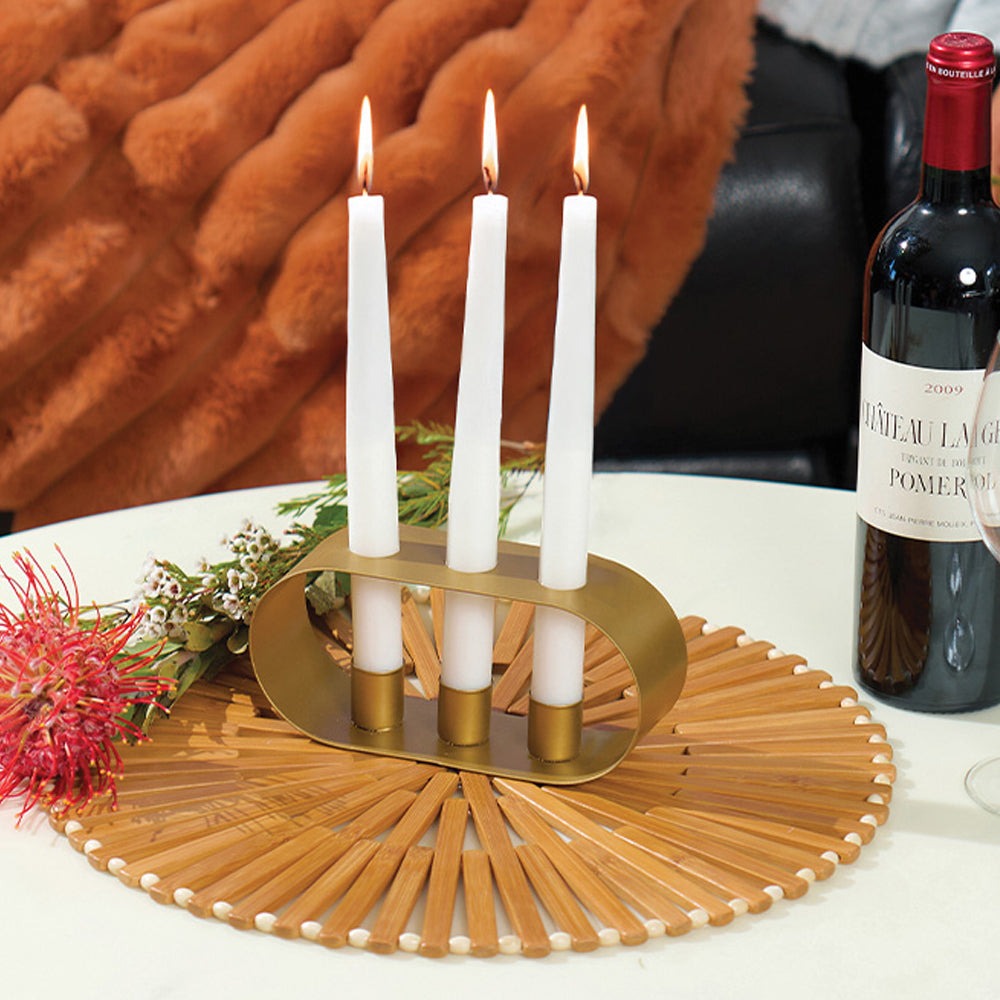 Jewel Taper Candles - White (4 Piece)