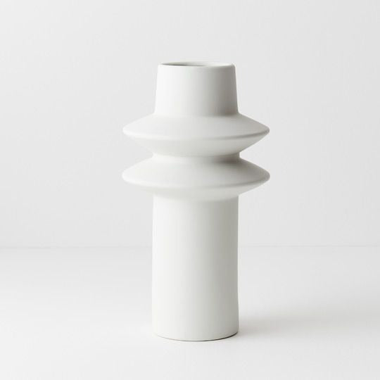 Tall Lucena Vase - White