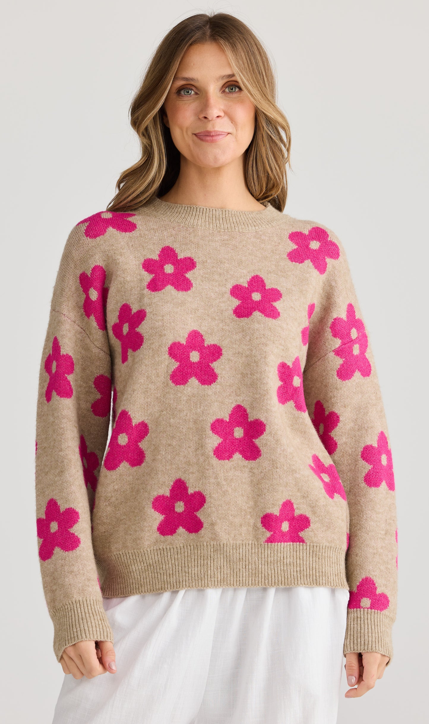Maui Knit - Hot Pink Floral
